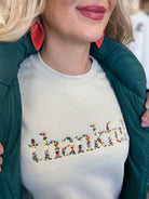 Thankful Embroidered Crewneck-150 Sweatshirts-The Lovely Closet-The Lovely Closet, Women's Fashion Boutique in Alexandria, KY