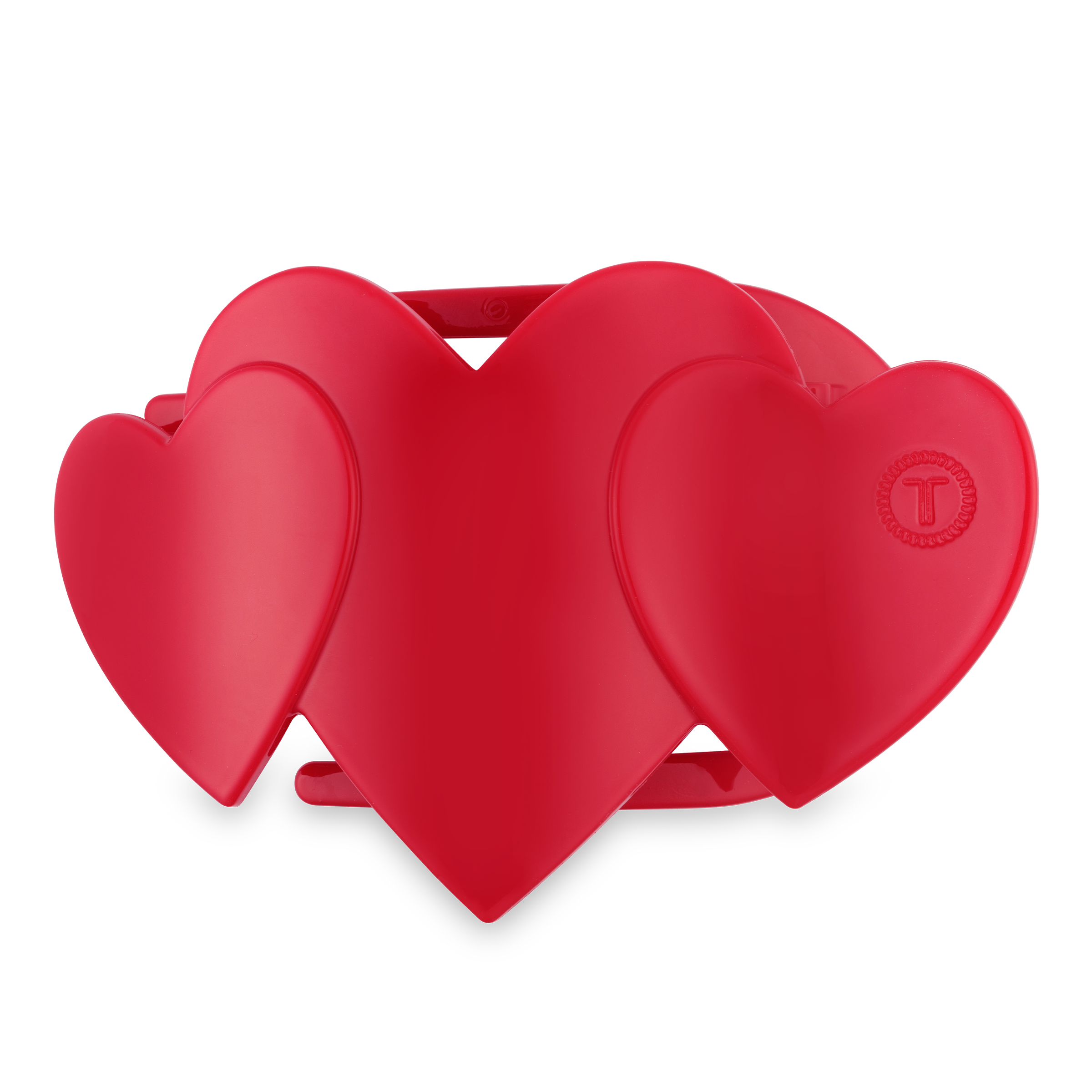 Flat Hair Clip | Large | Red Heart to Heart-300 Headwear-TELETIES-The Lovely Closet, Women's Fashion Boutique in Alexandria, KY