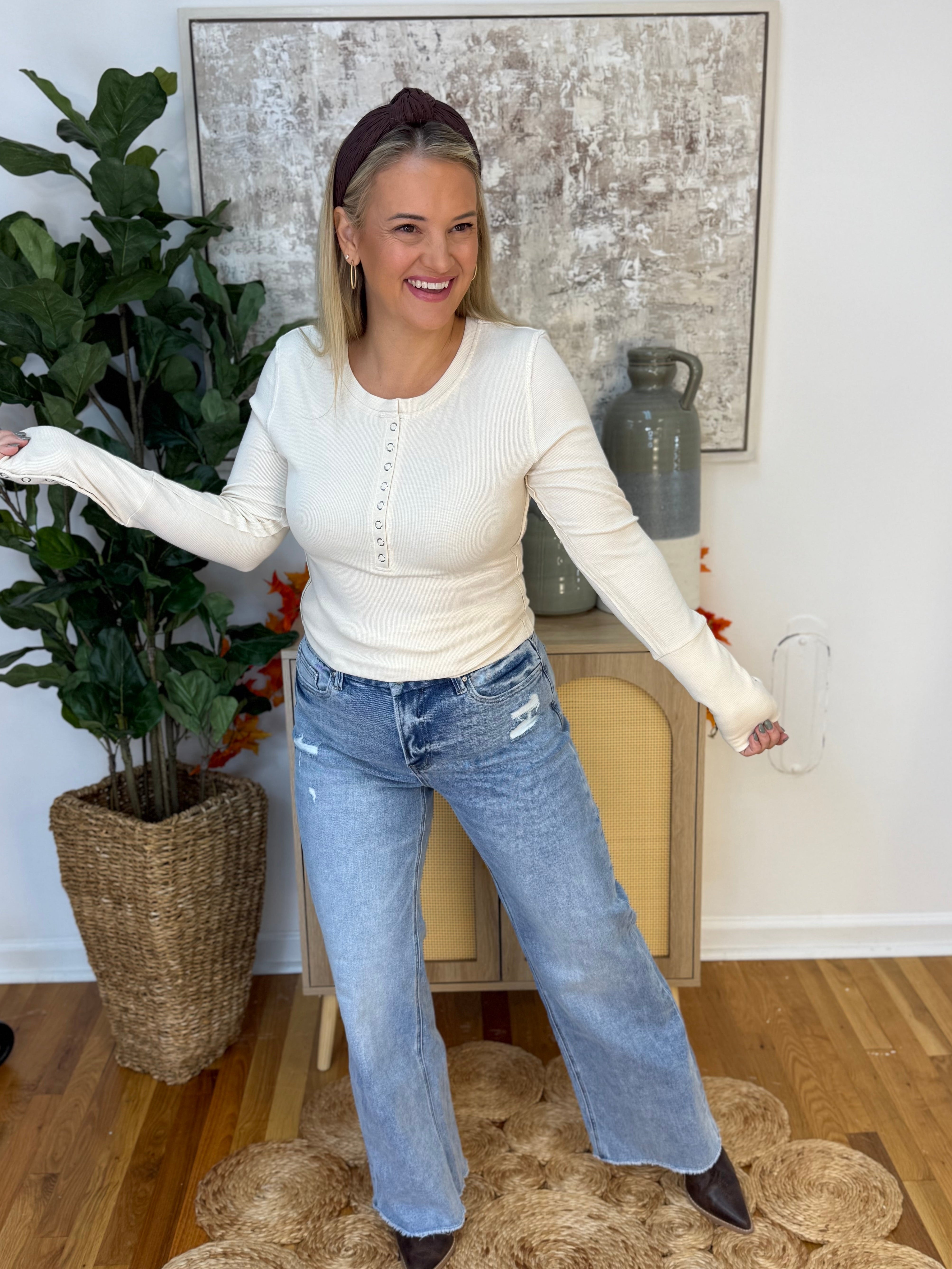 Mica Stretch High Rise Wide Leg Jeans-210 Jeans-Mica Denim-The Lovely Closet, Women's Fashion Boutique in Alexandria, KY