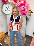 All American Girl Sweater Tank Top-120 Sleeveless Tops-Anniewear-The Lovely Closet, Women's Fashion Boutique in Alexandria, KY