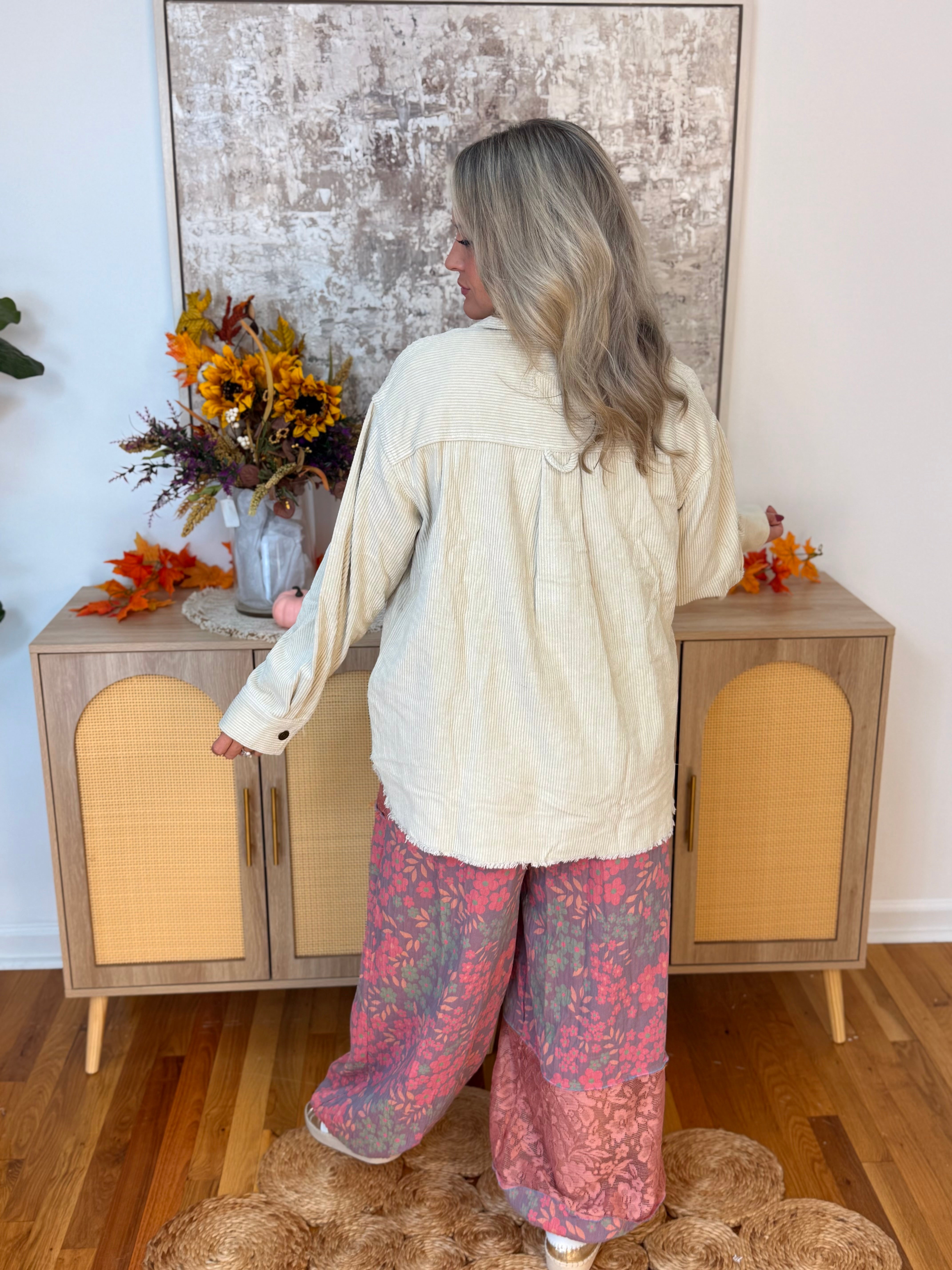 Urban Edge Oversized Shacked - Cream-170 Jackets/Outerwear-La Miel-The Lovely Closet, Women's Fashion Boutique in Alexandria, KY