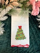 Tea Towel - Traditional Tree Embroidered-350 Holiday-Mary Square-The Lovely Closet, Women's Fashion Boutique in Alexandria, KY