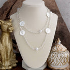 Starlit Relics – Coin & Pearl Station Necklace: Worn Gold Tone-250 Jewelry-PennyLine inc-The Lovely Closet, Women's Fashion Boutique in Alexandria, KY