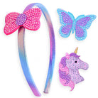 Interchangeable Charm Headband and Hair Clips: Rhinestone Unicorn/Butterfly/Bow-310 Gift-Frog Sac-The Lovely Closet, Women's Fashion Boutique in Alexandria, KY