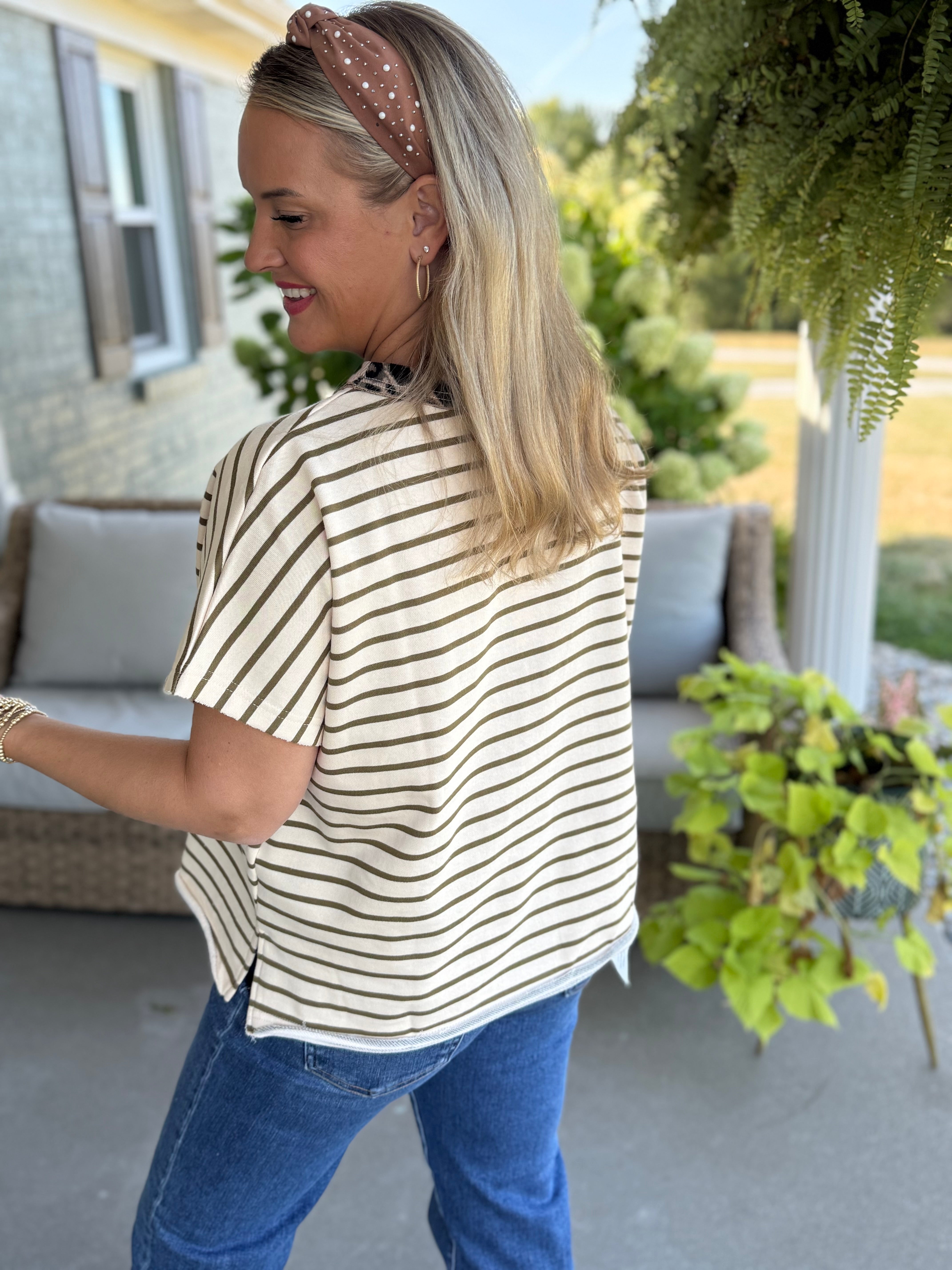 Falling for Leopard Elevated Short Sleeve Top-100 Short Sleeve Tops-Anniewear-The Lovely Closet, Women's Fashion Boutique in Alexandria, KY