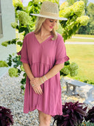 FINAL SALE Going to The Orchard Dress - Mulberry-180 Dresses-The Lovely Closet-The Lovely Closet, Women's Fashion Boutique in Alexandria, KY