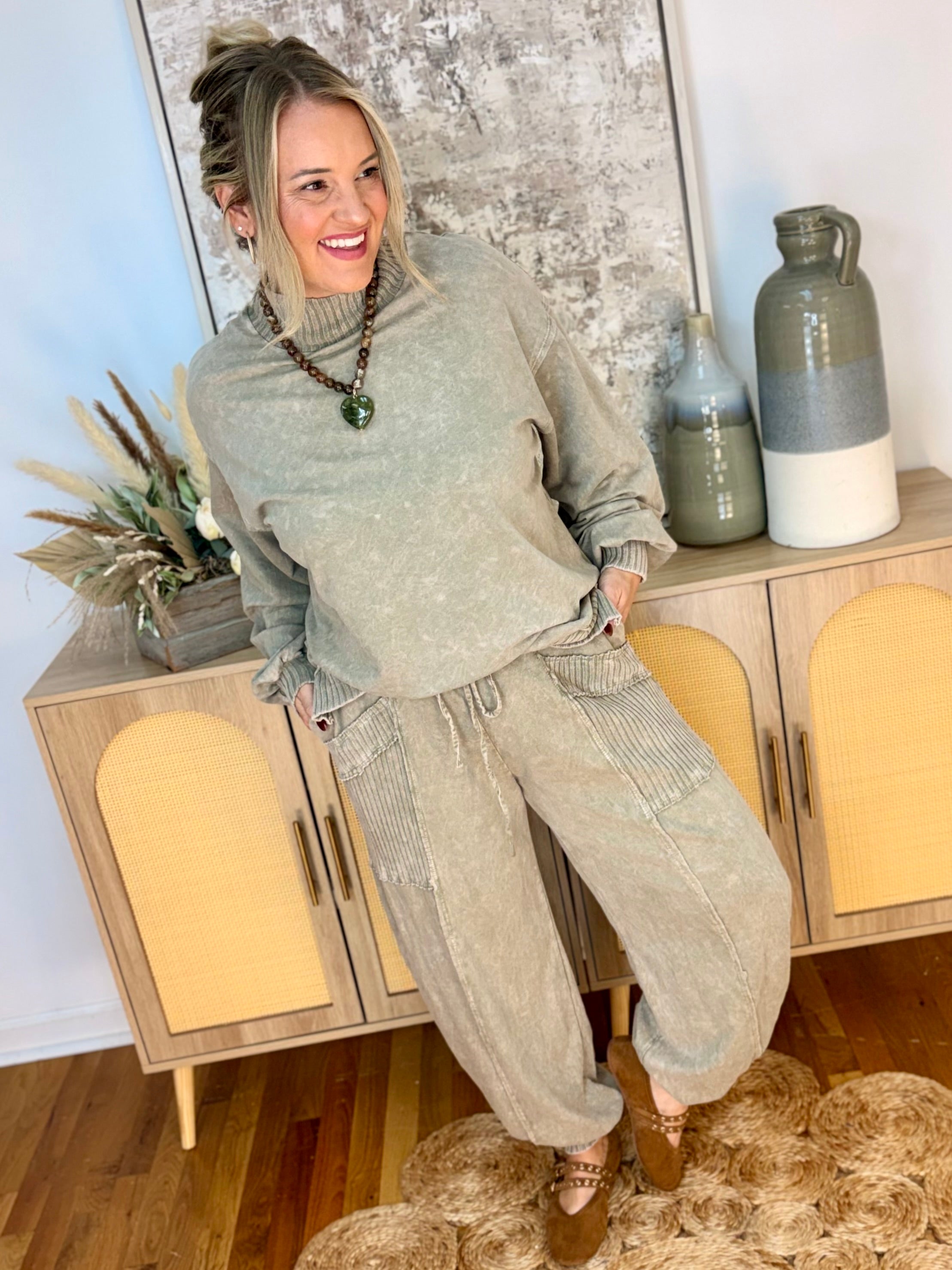 Cool Intentions Pullover - Vintage Olive-110 Long Sleeve Top-jHer-The Lovely Closet, Women's Fashion Boutique in Alexandria, KY