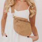 Rachel Raffia Westlyn Bum Bag: Tan-290 Bag/Handbags-Pretty Simple-The Lovely Closet, Women's Fashion Boutique in Alexandria, KY