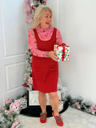 Jess Lea - Rory Ribbed Jumper Dress - Red-180 Dresses-Jess Lea-The Lovely Closet, Women's Fashion Boutique in Alexandria, KY