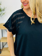 All in the Details Top - Black-100 Short Sleeve Tops-The Lovely Closet-The Lovely Closet, Women's Fashion Boutique in Alexandria, KY