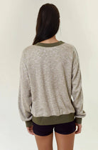 FINAL SALE Oversized Vertical Stripe Two-Tone Ribbed Top - Olive-110 Long Sleeve Top-Doe and Rae-The Lovely Closet, Women's Fashion Boutique in Alexandria, KY