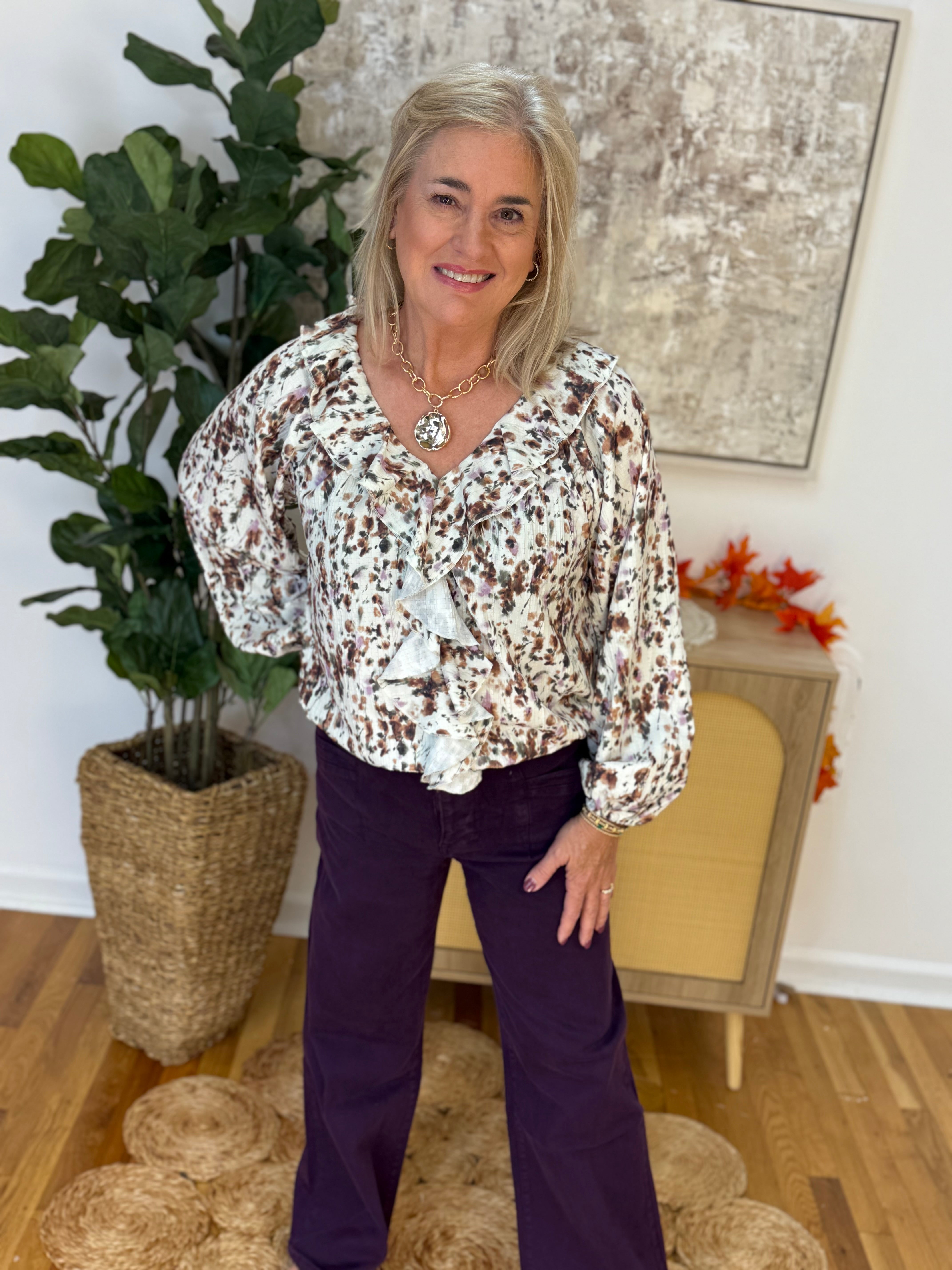 FINAL SALE- Plum Perfect Blouse-110 Long Sleeve Top-Anniewear-The Lovely Closet, Women's Fashion Boutique in Alexandria, KY