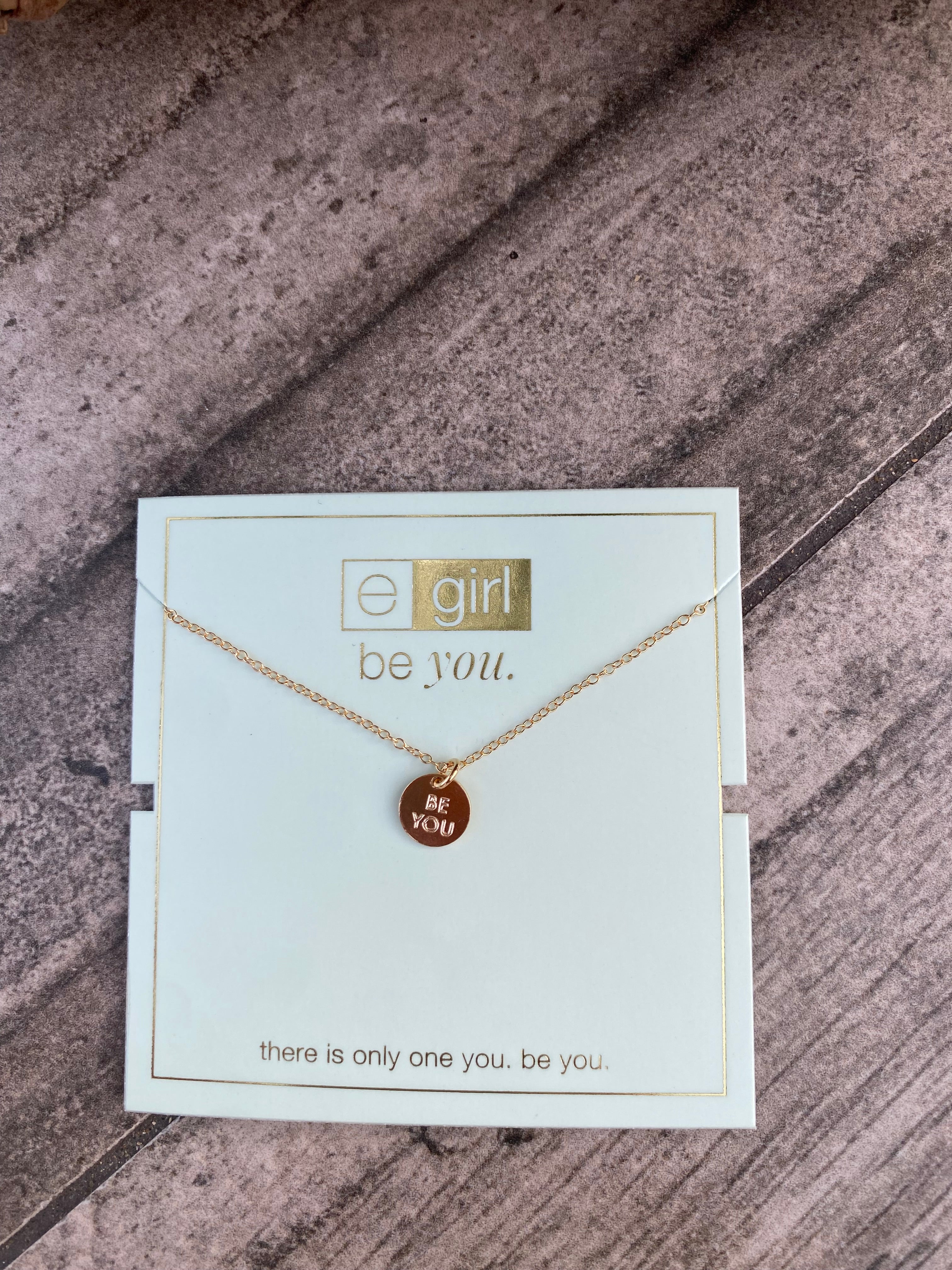 egirl 14" Necklace Gold - Be You Small Gold Disc-260 eNewton-eNewton-The Lovely Closet, Women's Fashion Boutique in Alexandria, KY
