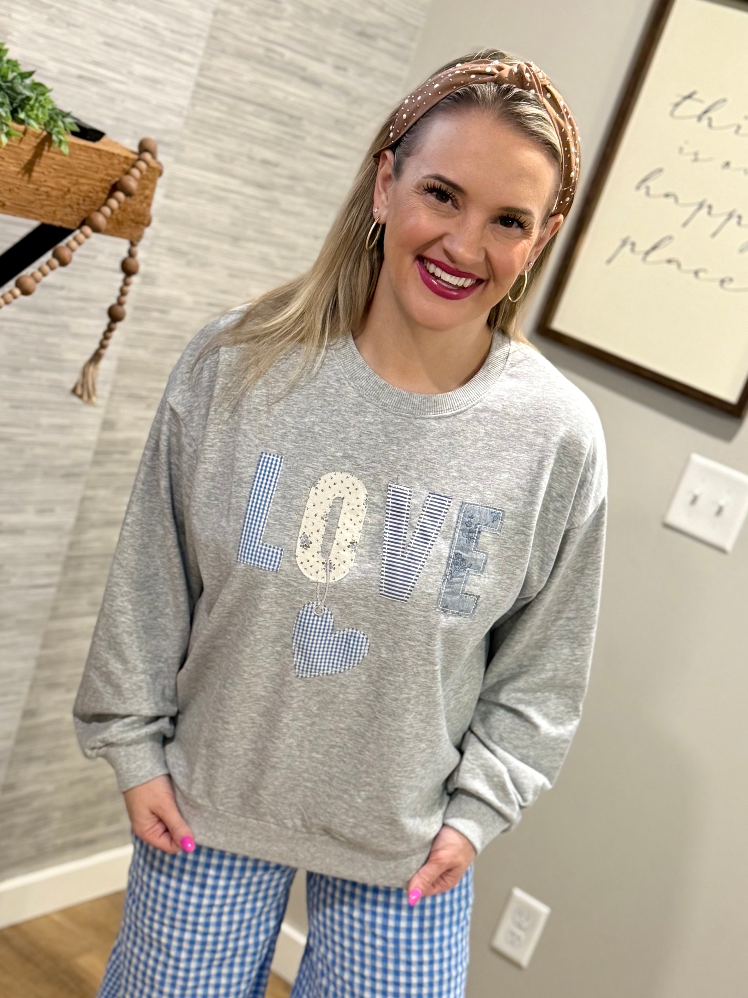 LOVE Appliqué Pullover-110 Long Sleeve Top-Main Strip-The Lovely Closet, Women's Fashion Boutique in Alexandria, KY