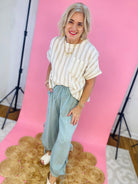 Walk on the Beach Side Tie Pants - Sea Glass-240 Pants-Epsom-The Lovely Closet, Women's Fashion Boutique in Alexandria, KY
