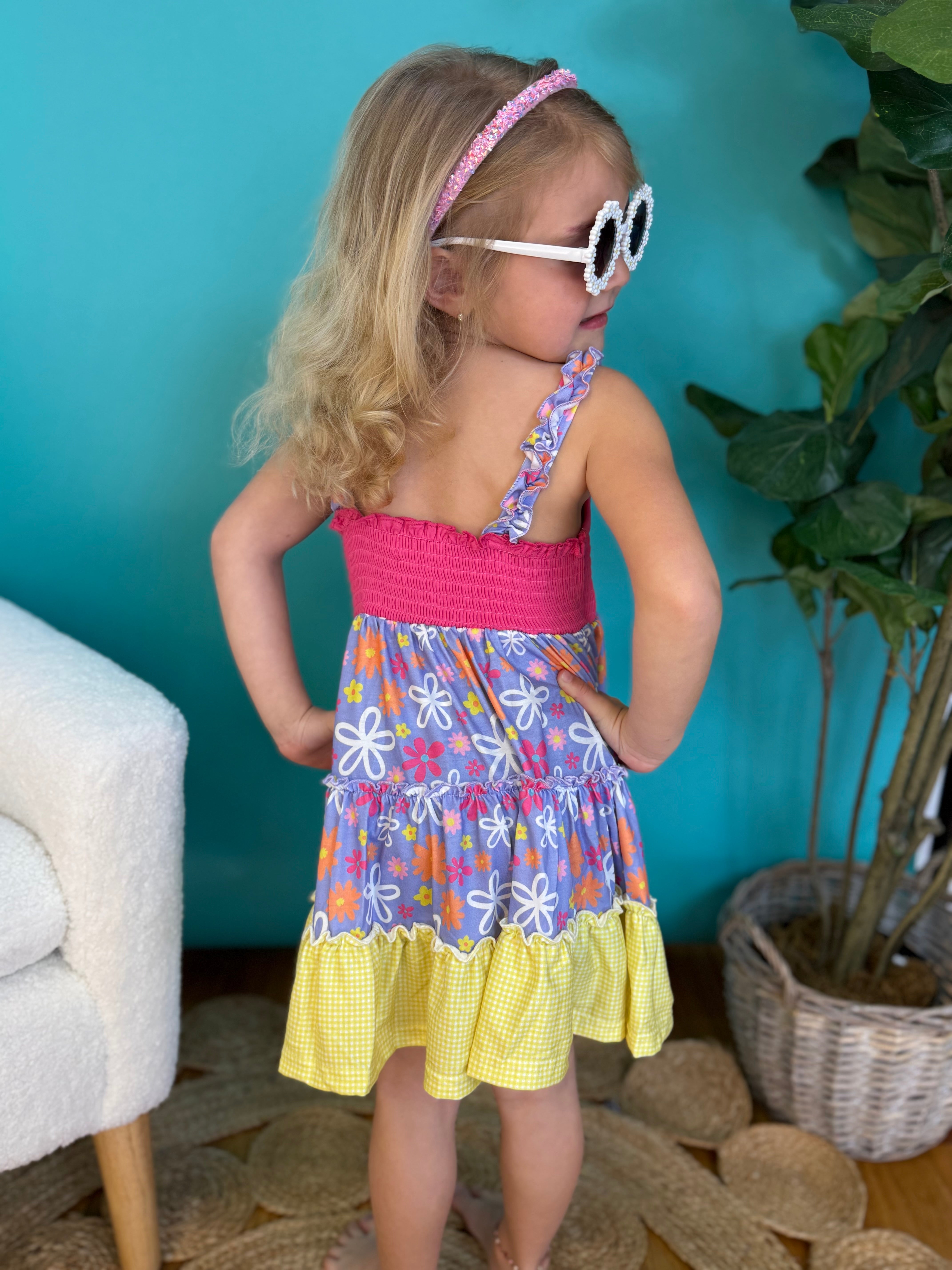 Soak Up the Sun Ruffle Smocked Dress-360 Carolines Closet-Rylee Faith Designs-The Lovely Closet, Women's Fashion Boutique in Alexandria, KY
