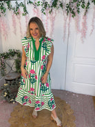 Poppy and Green Striped Maxi Dress-The Lovely Closet-The Lovely Closet, Women's Fashion Boutique in Alexandria, KY