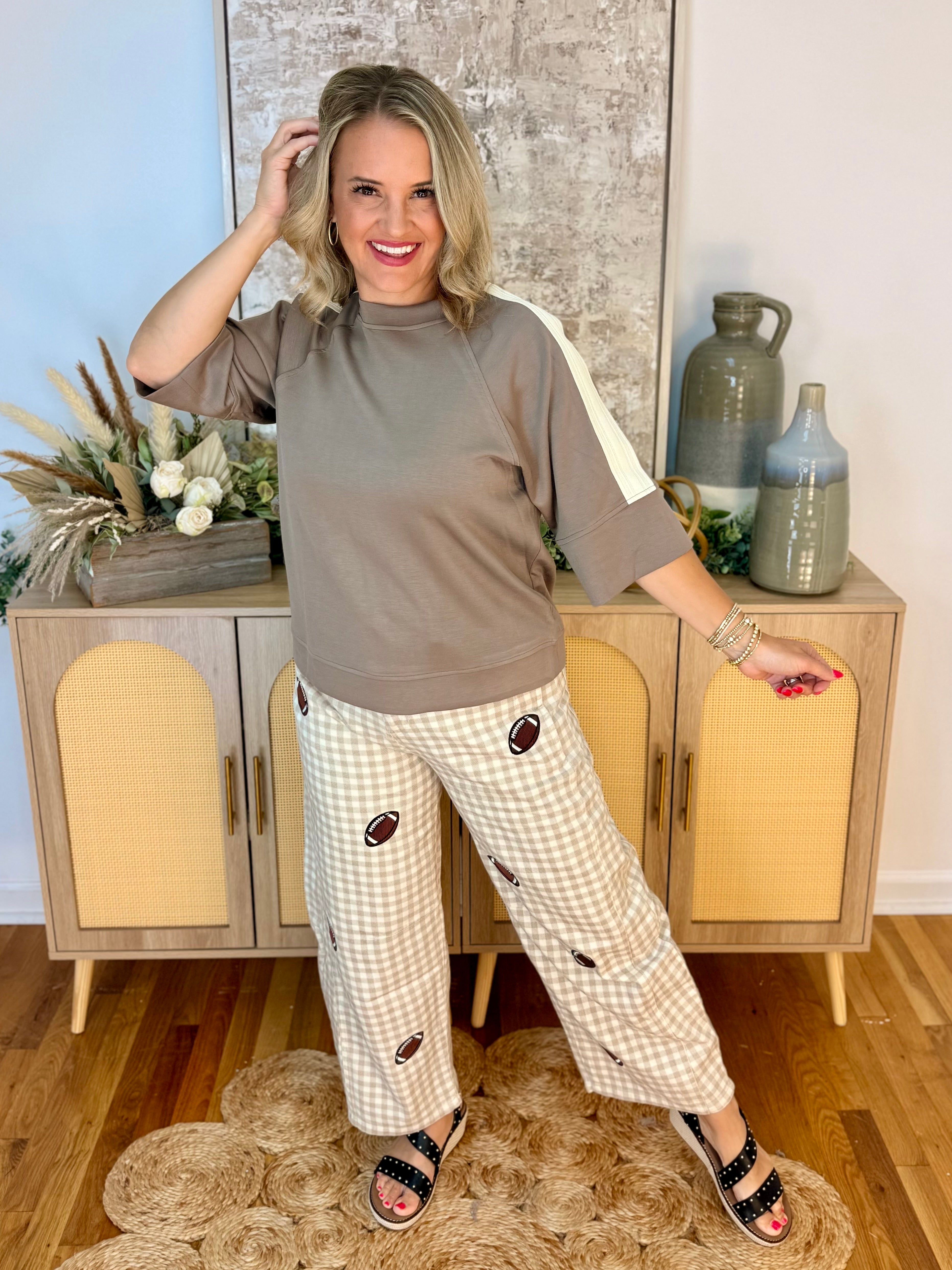 Fourth Quarter Classic Top - Mocha-100 Short Sleeve Tops-She + Sky-The Lovely Closet, Women's Fashion Boutique in Alexandria, KY