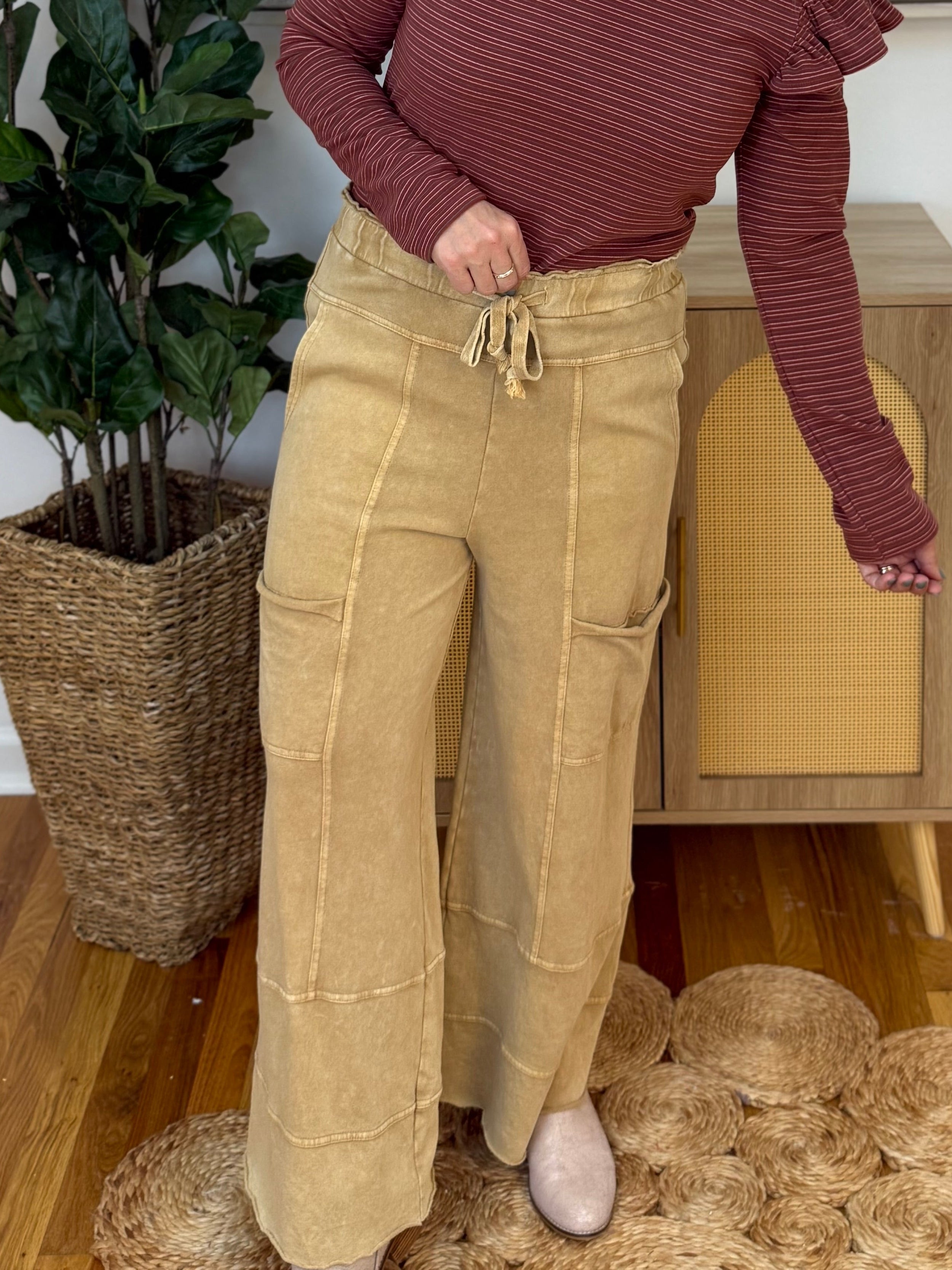 Relaxed Cargo Wide Leg Pants-240 Pants-easel-The Lovely Closet, Women's Fashion Boutique in Alexandria, KY