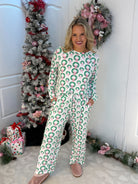 Mary Square Rosy Wreaths Annie Pant Set-350 Holiday-Mary Square-The Lovely Closet, Women's Fashion Boutique in Alexandria, KY