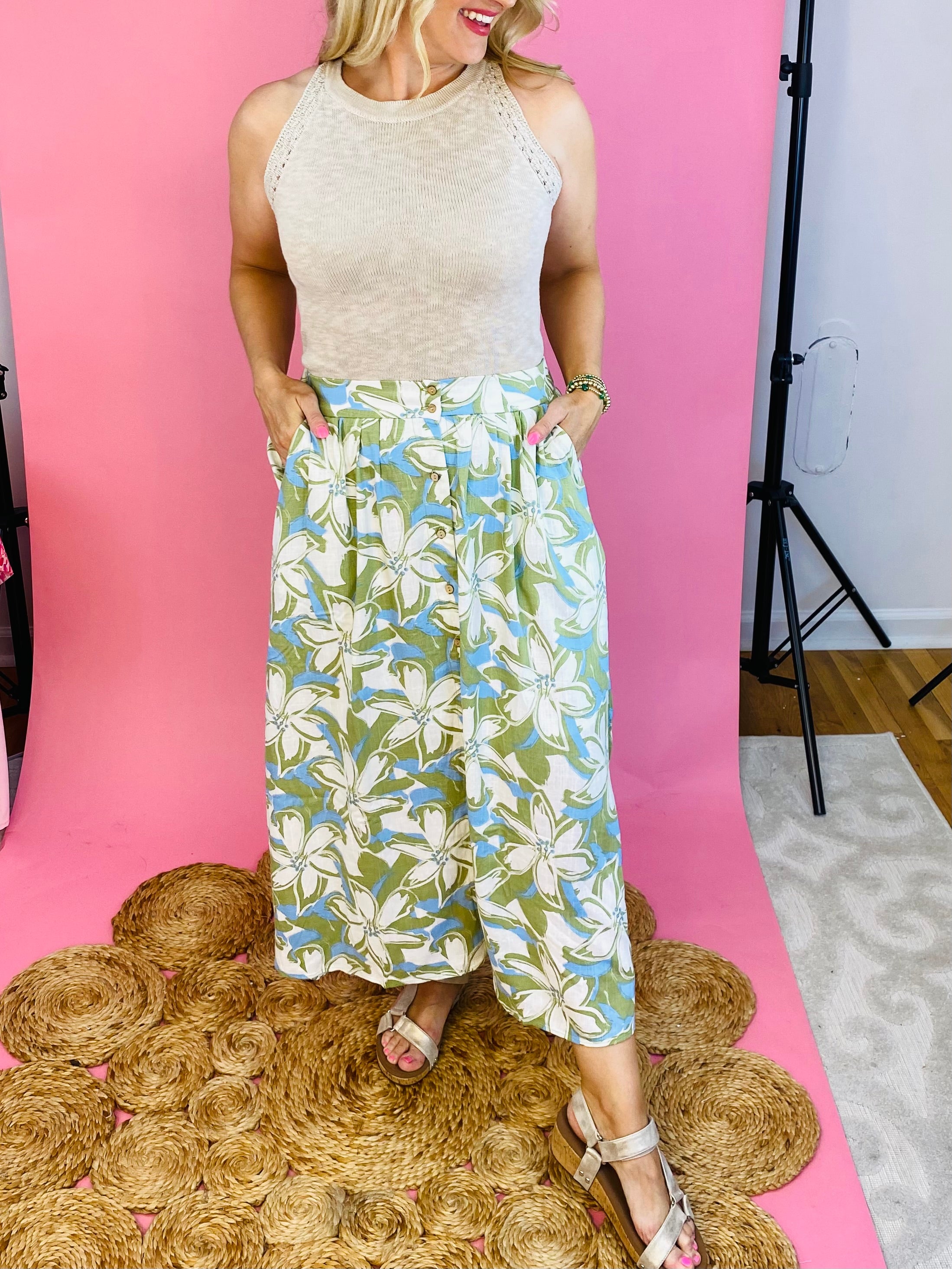 Coastal Charm Midi Skirt-230 Skirts/Shorts-Be Cool-The Lovely Closet, Women's Fashion Boutique in Alexandria, KY
