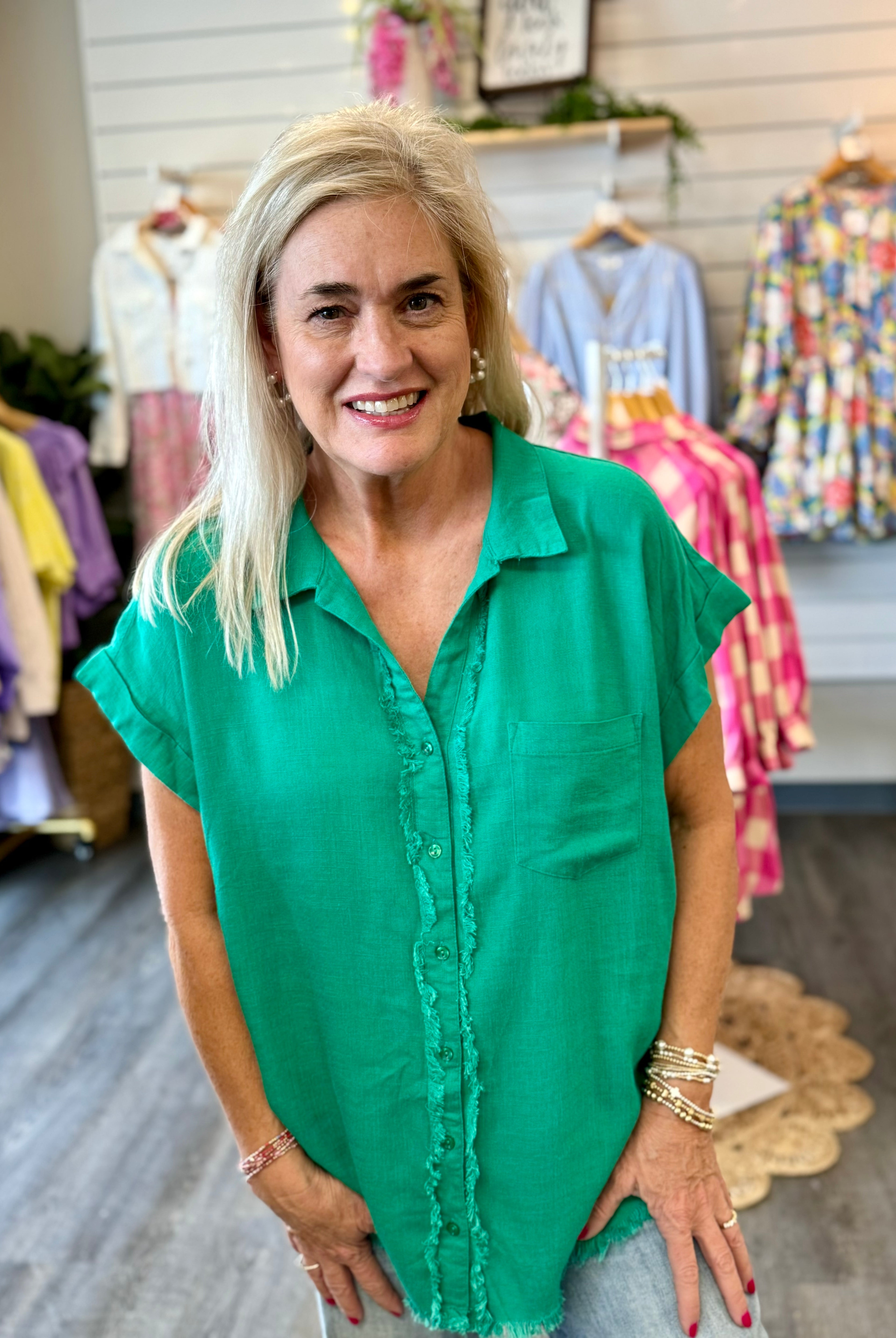 Classic Umgee Button Front Top-Top-The Lovely Closet-The Lovely Closet, Women's Fashion Boutique in Alexandria, KY