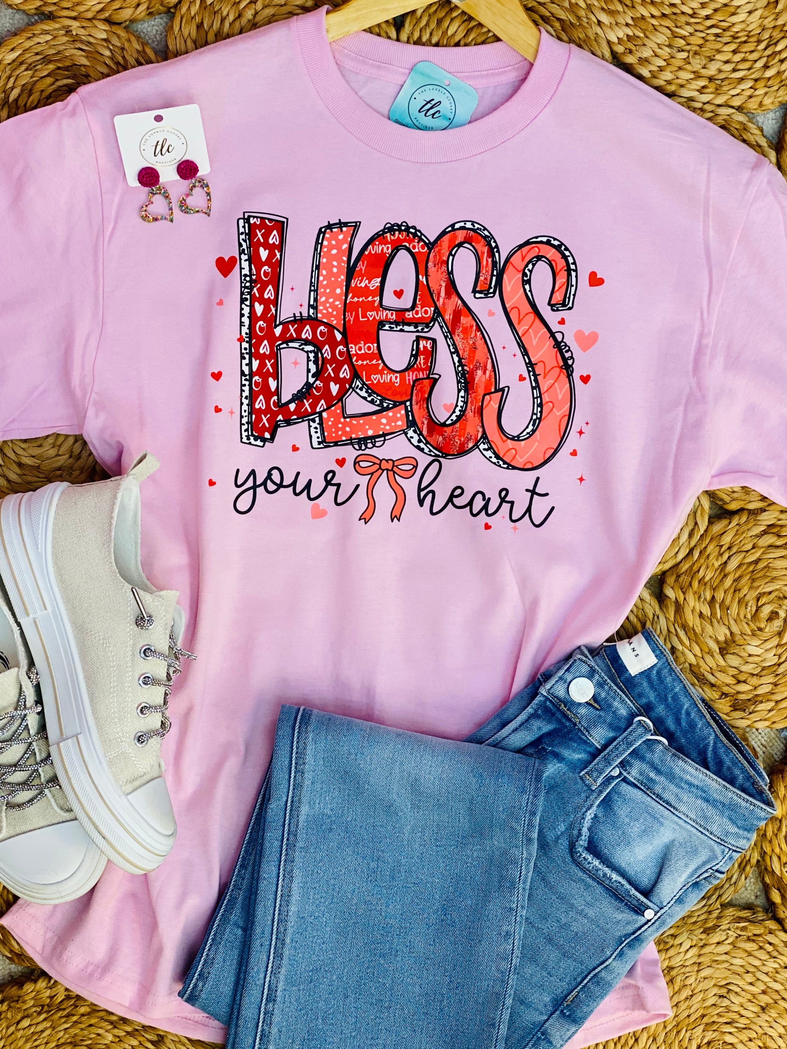 Bless Your Heart Graphic T-Shirt-135 T-Shirt Bar-The Lovely Closet-The Lovely Closet, Women's Fashion Boutique in Alexandria, KY