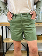 Perfect Fall Shorts - Olive-230 Skirts/Shorts-The Lovely Closet-The Lovely Closet, Women's Fashion Boutique in Alexandria, KY