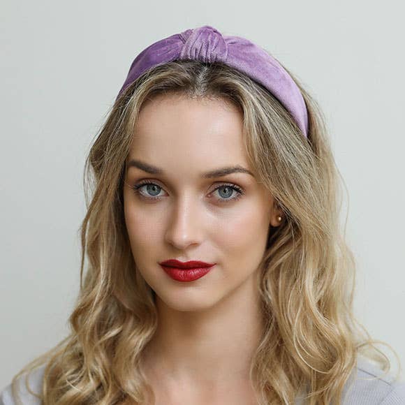 Velvet Twist Knot Headband - Lilac-Headbands-Leto Accessories-The Lovely Closet, Women's Fashion Boutique in Alexandria, KY