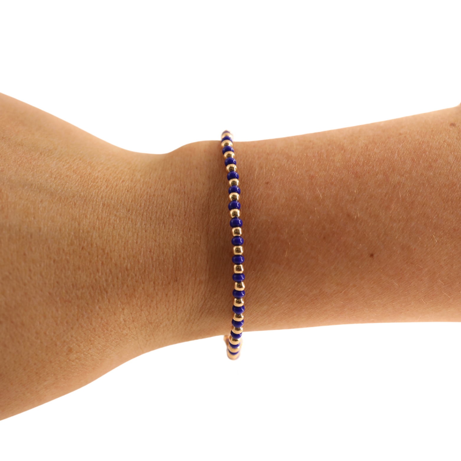 Cobalt Blue Demi Bracelet: Gold / Extended 7.25 inch-bracelet-Beaded Blondes-The Lovely Closet, Women's Fashion Boutique in Alexandria, KY