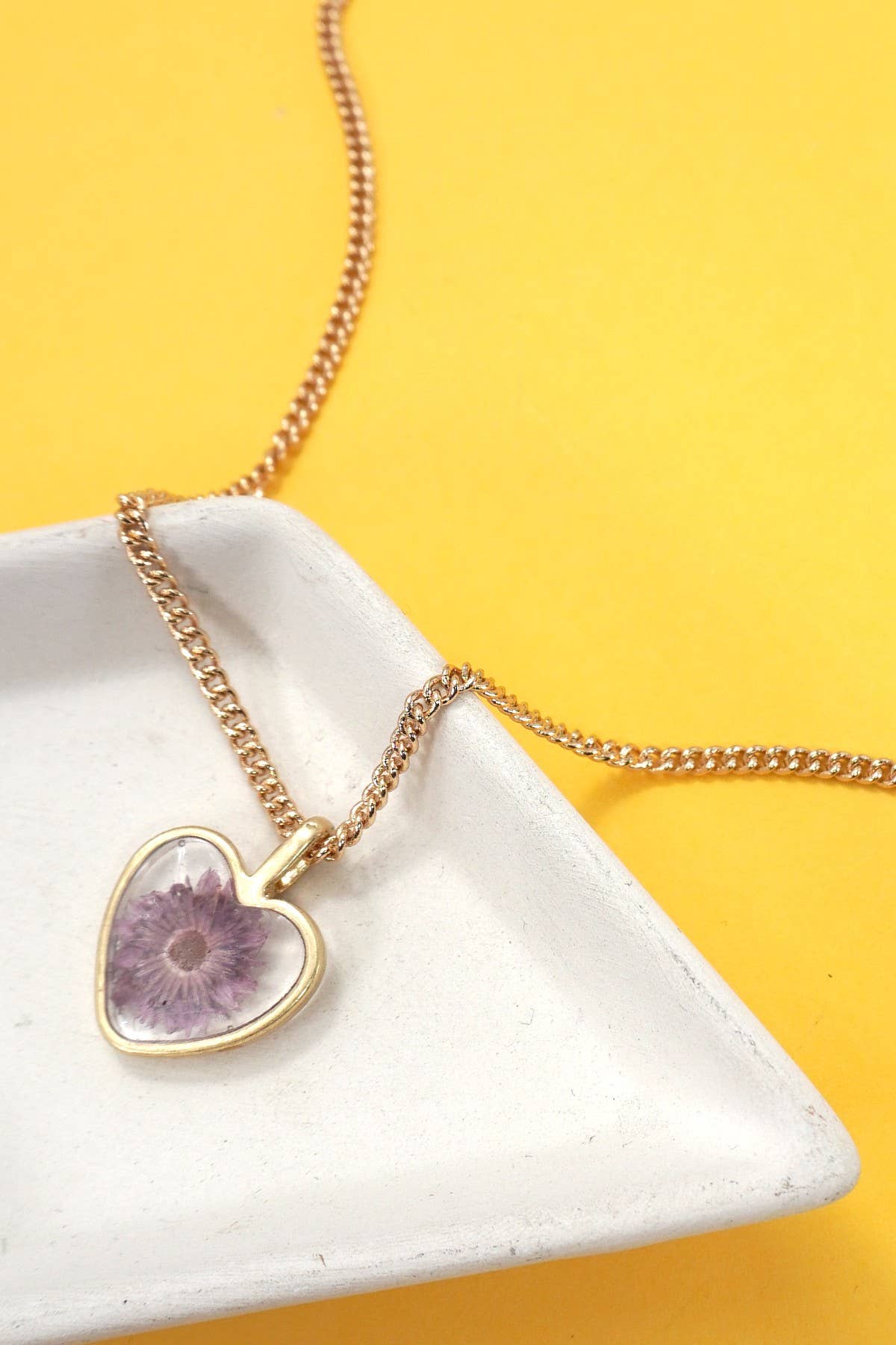 Dried Flower Heart Pendant Necklace-280 Accessories-JOSSLYN by wall to wall-The Lovely Closet, Women's Fashion Boutique in Alexandria, KY