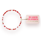 Crimson Red and White Sprinkle Bracelet: Gold / Extended 7.25 inch-bracelet-Beaded Blondes-The Lovely Closet, Women's Fashion Boutique in Alexandria, KY