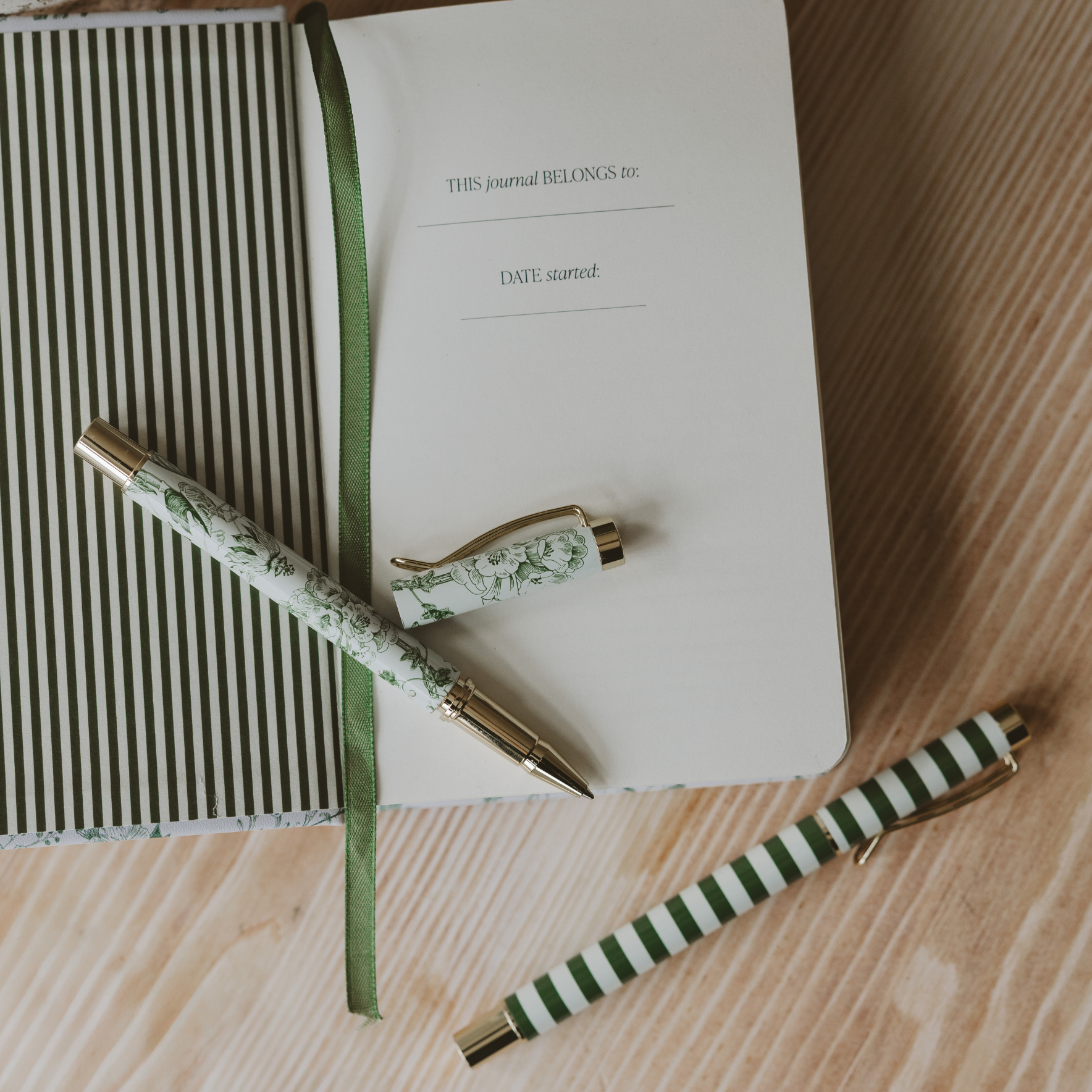 Green Floral Metal Pen Set-310 Gift-Sweet Water Decor-The Lovely Closet, Women's Fashion Boutique in Alexandria, KY