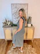 Simply Striped Midi Dress-180 Dresses-Blu Pepper-The Lovely Closet, Women's Fashion Boutique in Alexandria, KY