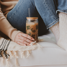 Holiday Greenery Glass Can w/ Straw & Lid-310 Gift-Sweet Water Decor-The Lovely Closet, Women's Fashion Boutique in Alexandria, KY