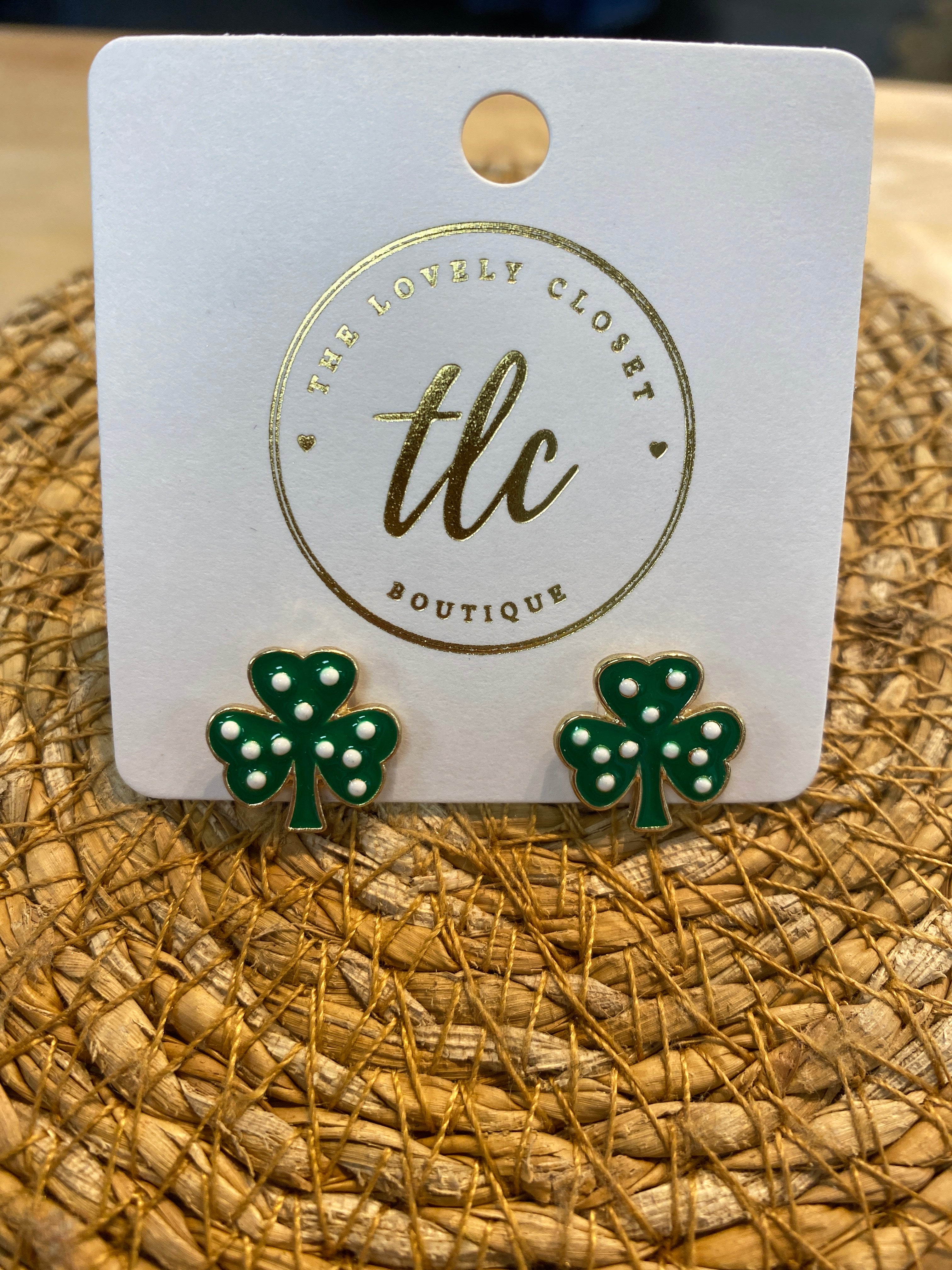Polka Dot Clover Stud Earring-The Lovely Closet-The Lovely Closet, Women's Fashion Boutique in Alexandria, KY