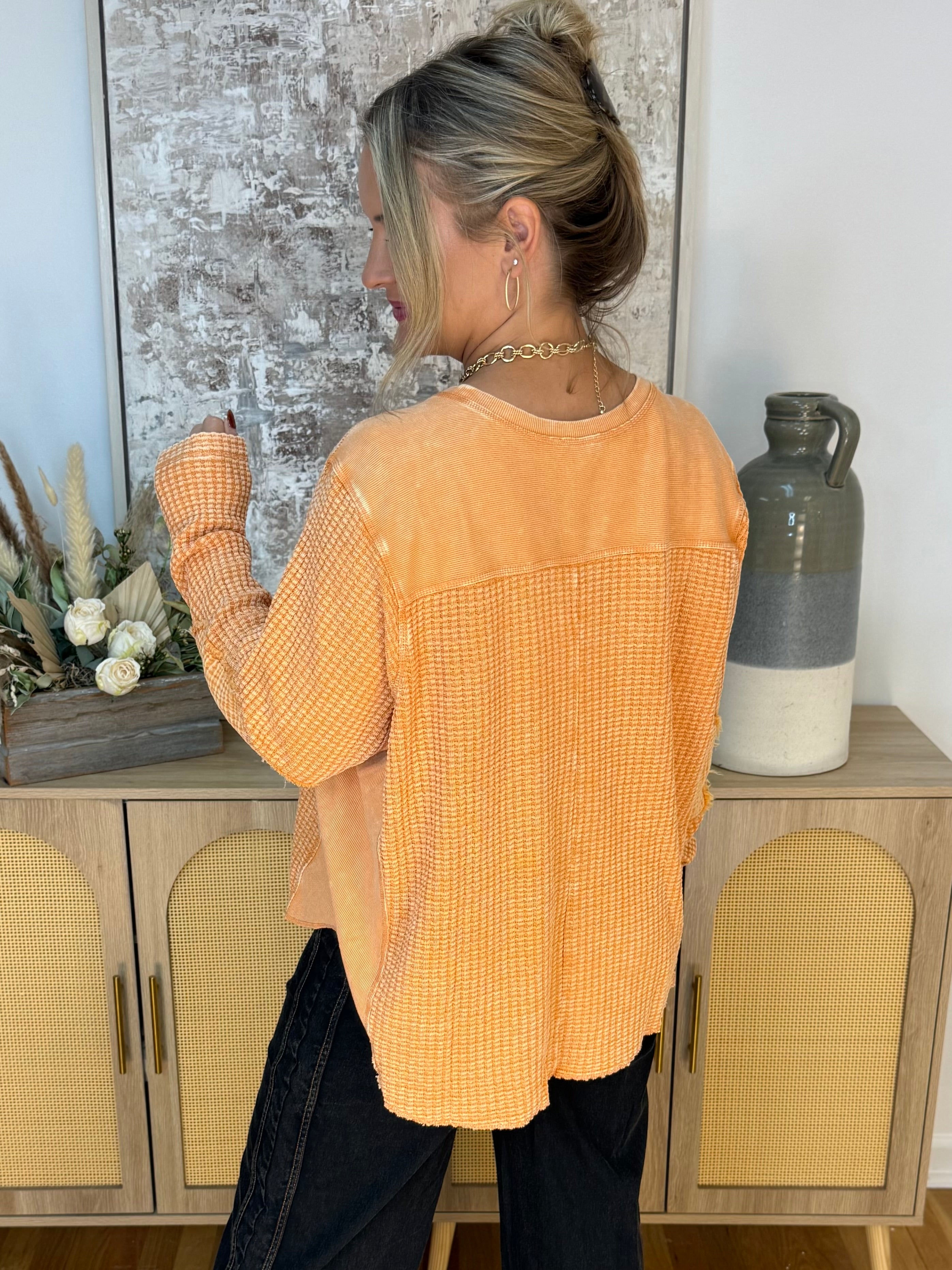 Something Extra Pullover - Orange-110 Long Sleeve Top-easel-The Lovely Closet, Women's Fashion Boutique in Alexandria, KY