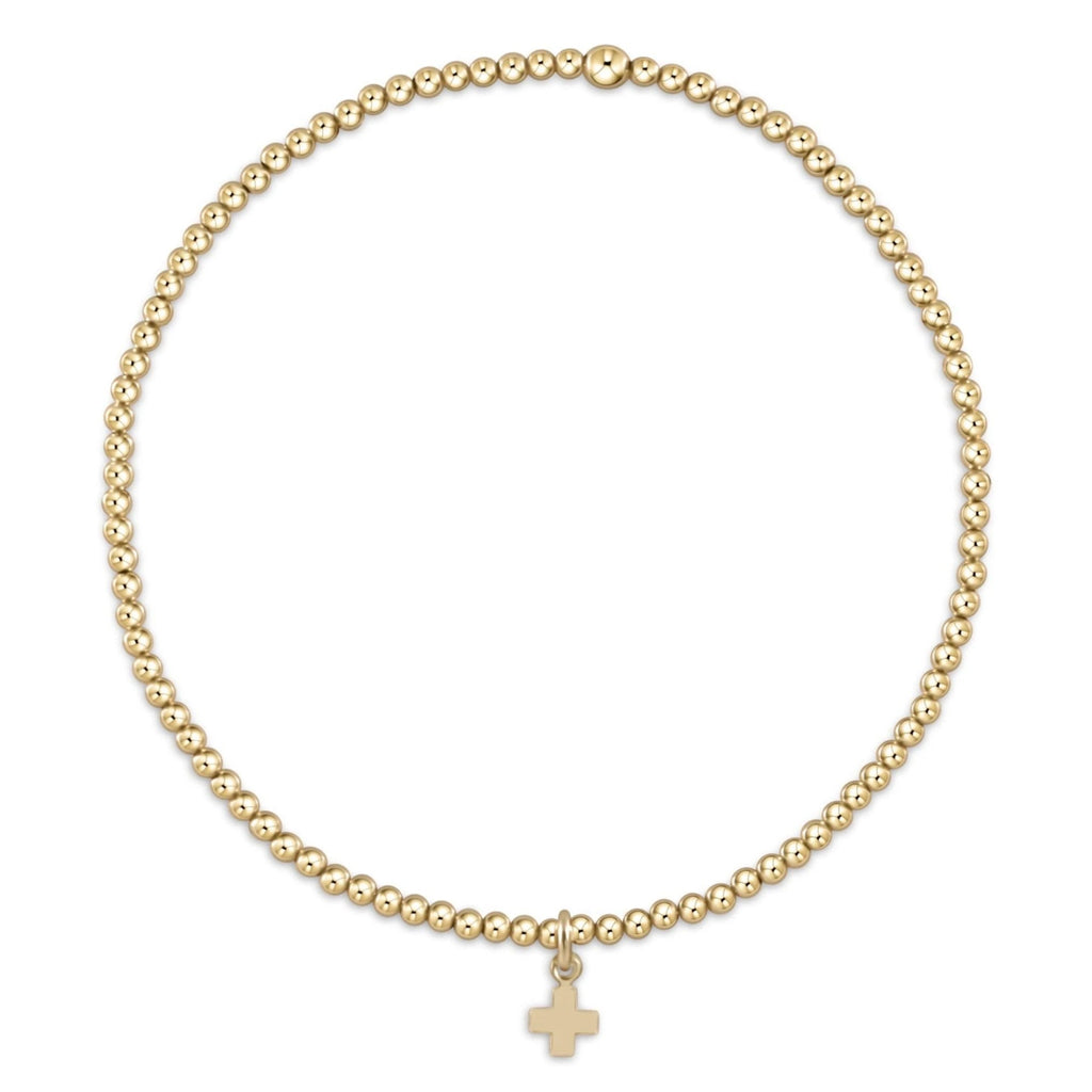 EXTENDS 3mm Signature Cross Gold Bracelet-eNewton-The Lovely Closet, Women's Fashion Boutique in Alexandria, KY