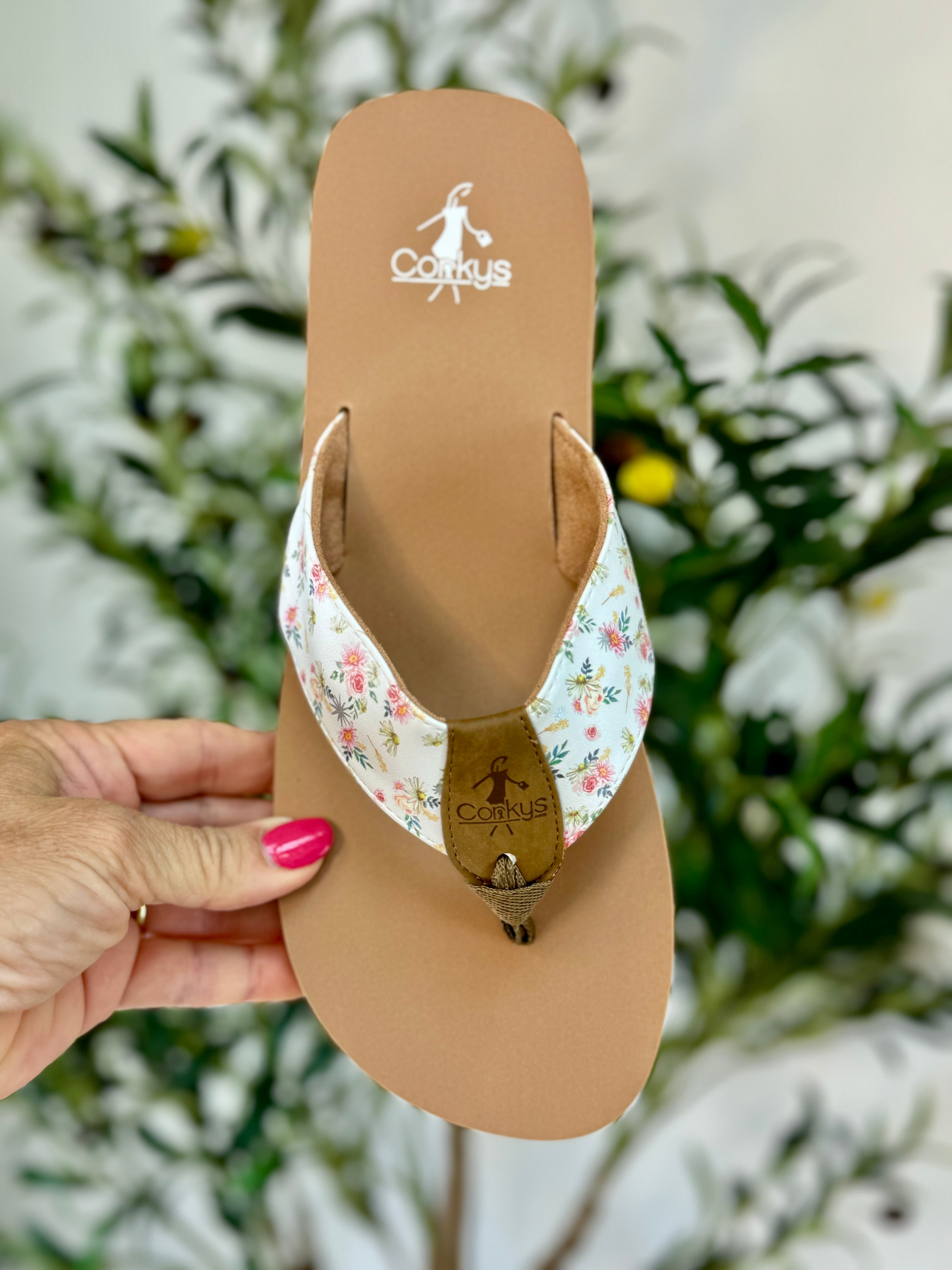 Corkys Summer Break Sandals - Ditzy Flower-270 Shoes-The Lovely Closet-The Lovely Closet, Women's Fashion Boutique in Alexandria, KY