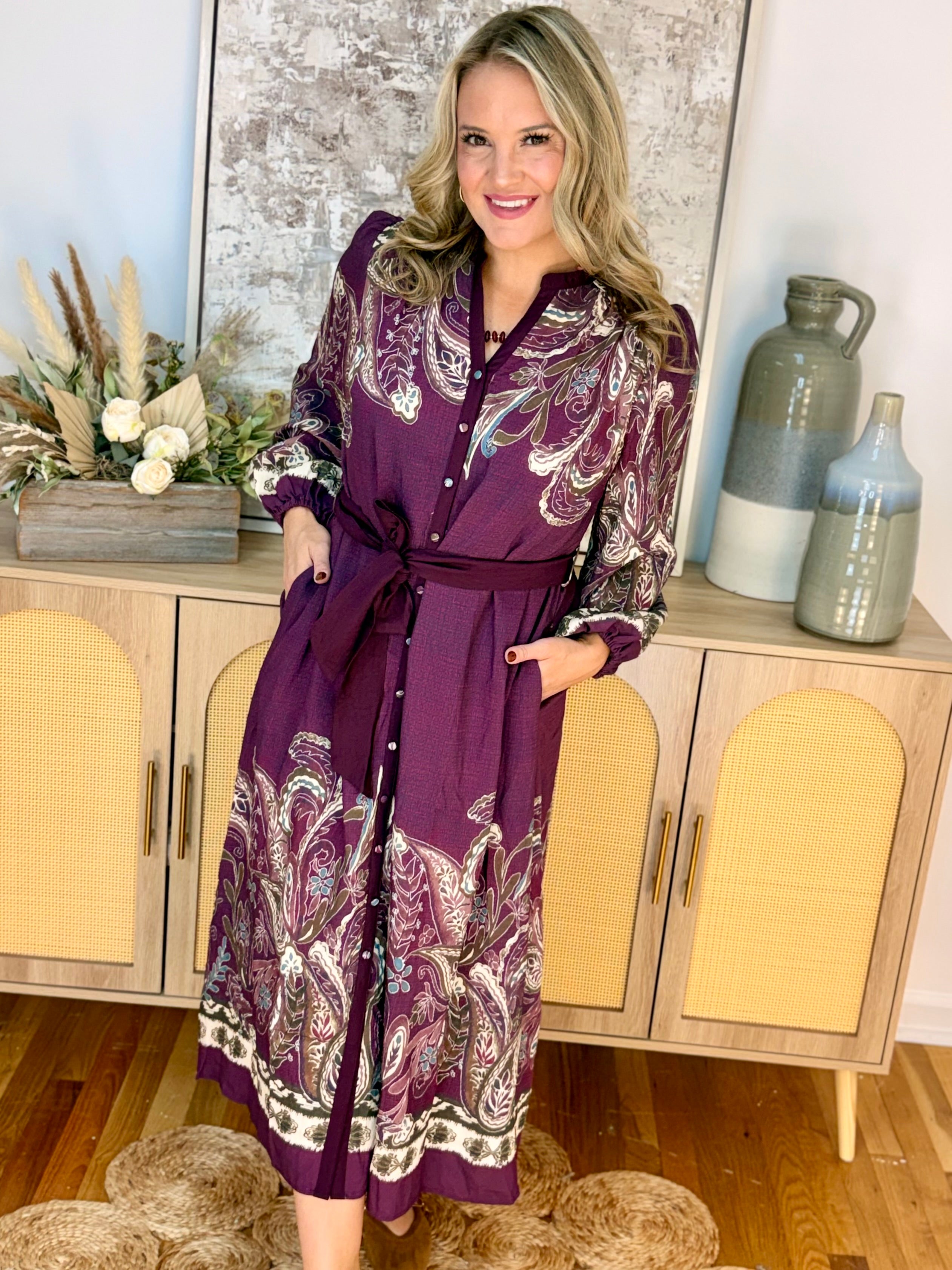 Chateau Weekend Midi Dress-180 Dresses-Umgee-The Lovely Closet, Women's Fashion Boutique in Alexandria, KY