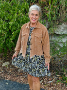 Apple Cider Corduroy Jacket-170 Jackets/Outerwear-The Lovely Closet-The Lovely Closet, Women's Fashion Boutique in Alexandria, KY