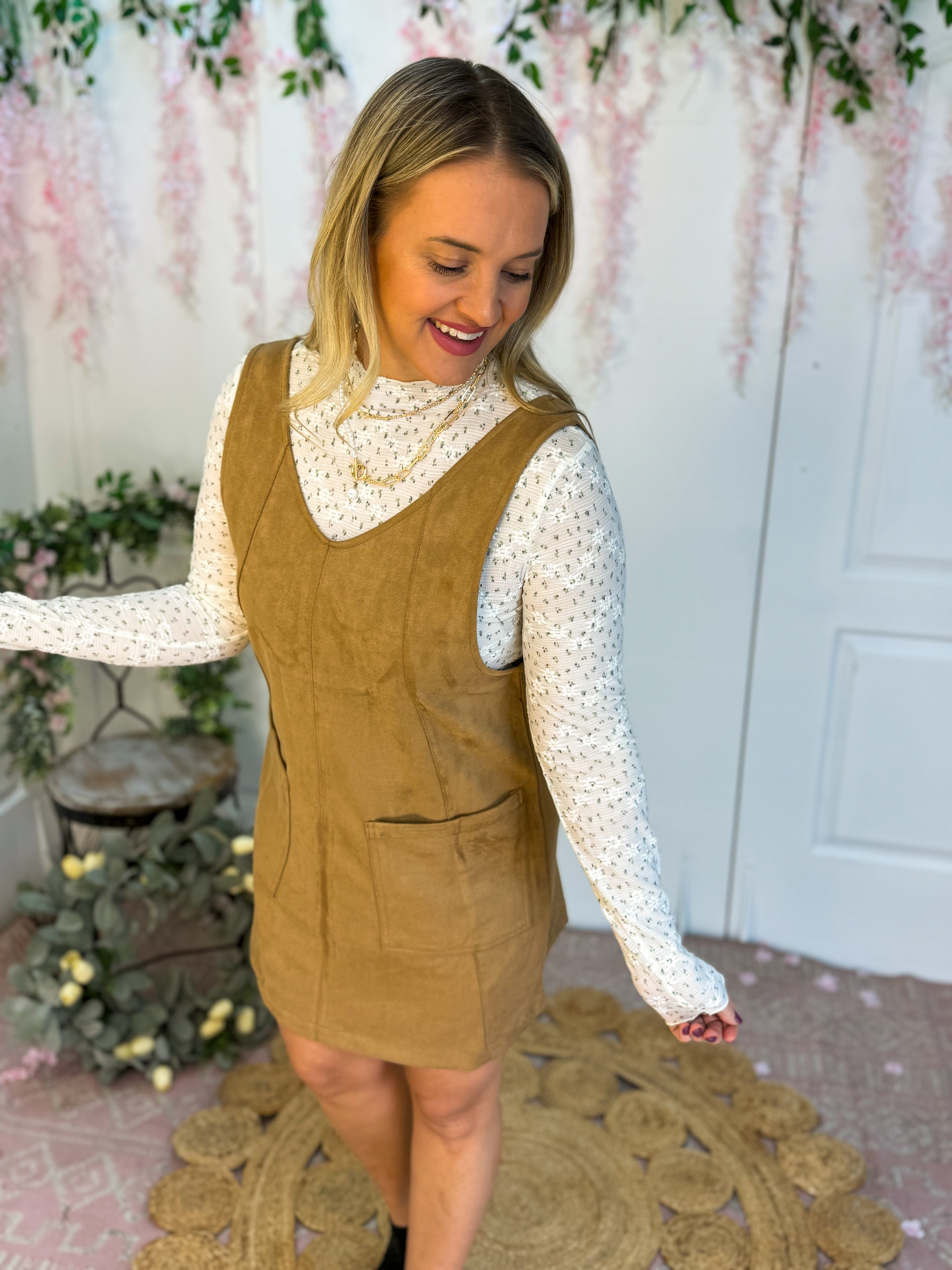 Sheer Ditsy Blue Floral Layering Top-110 Long Sleeve Top-The Lovely Closet-The Lovely Closet, Women's Fashion Boutique in Alexandria, KY