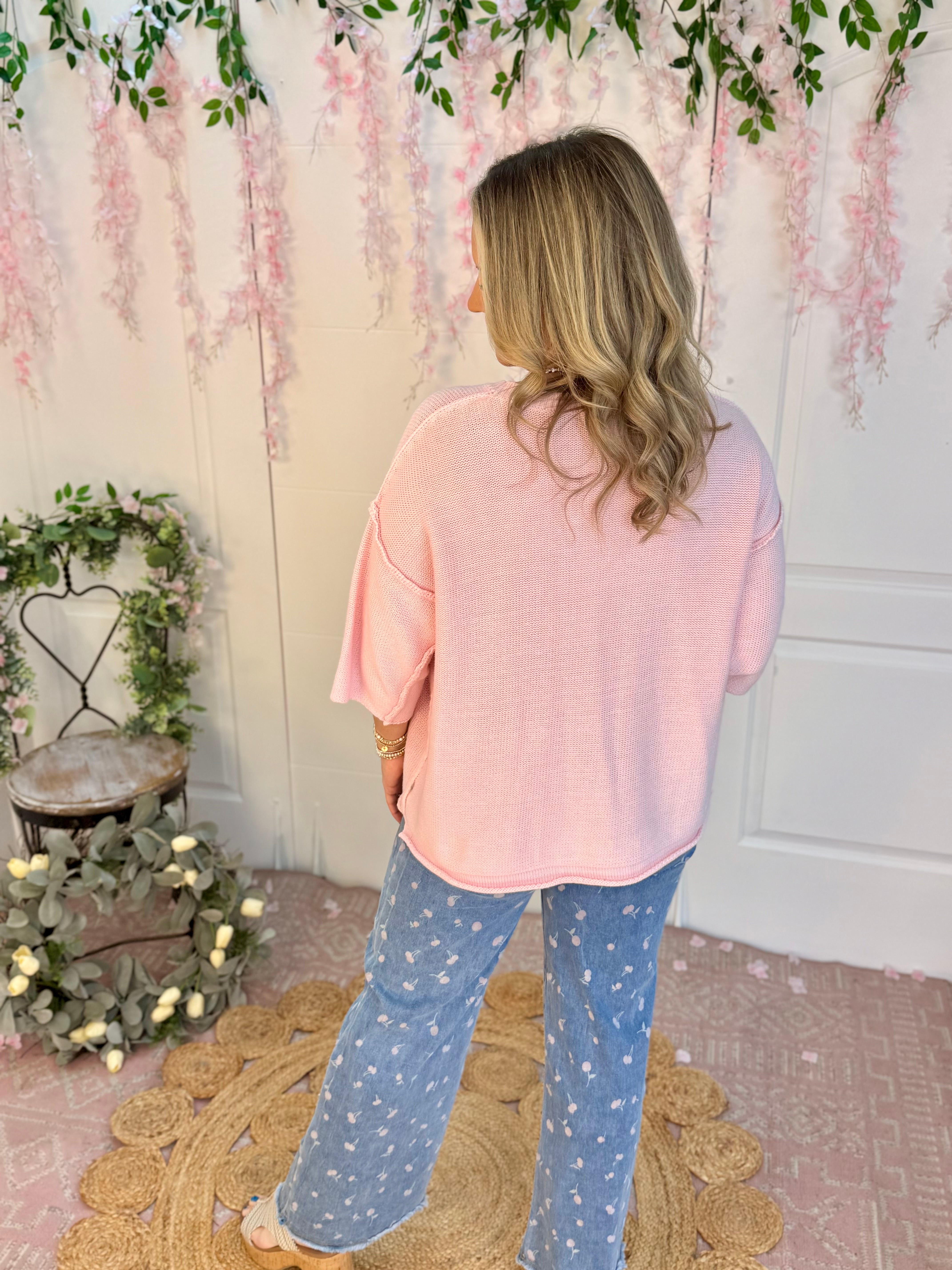 Spring Mornings Sweater - Pink-140 Sweaters-easel-The Lovely Closet, Women's Fashion Boutique in Alexandria, KY