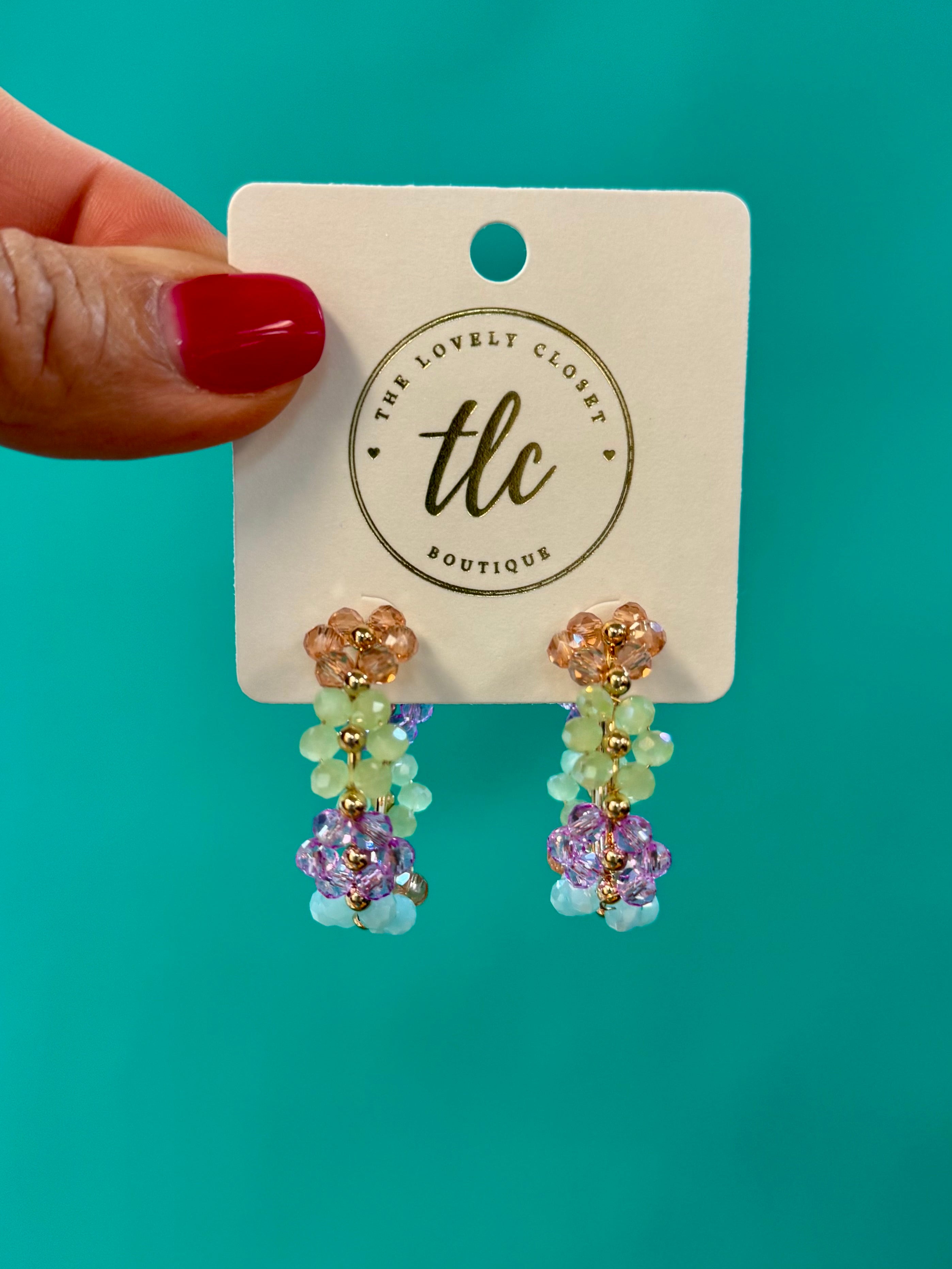 Beaded Daisy Earrings - Multi-280 Accessories-judson-The Lovely Closet, Women's Fashion Boutique in Alexandria, KY