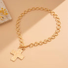 Hammered Cross Necklace - Gold-280 Accessories-JOSSLYN by wall to wall-The Lovely Closet, Women's Fashion Boutique in Alexandria, KY