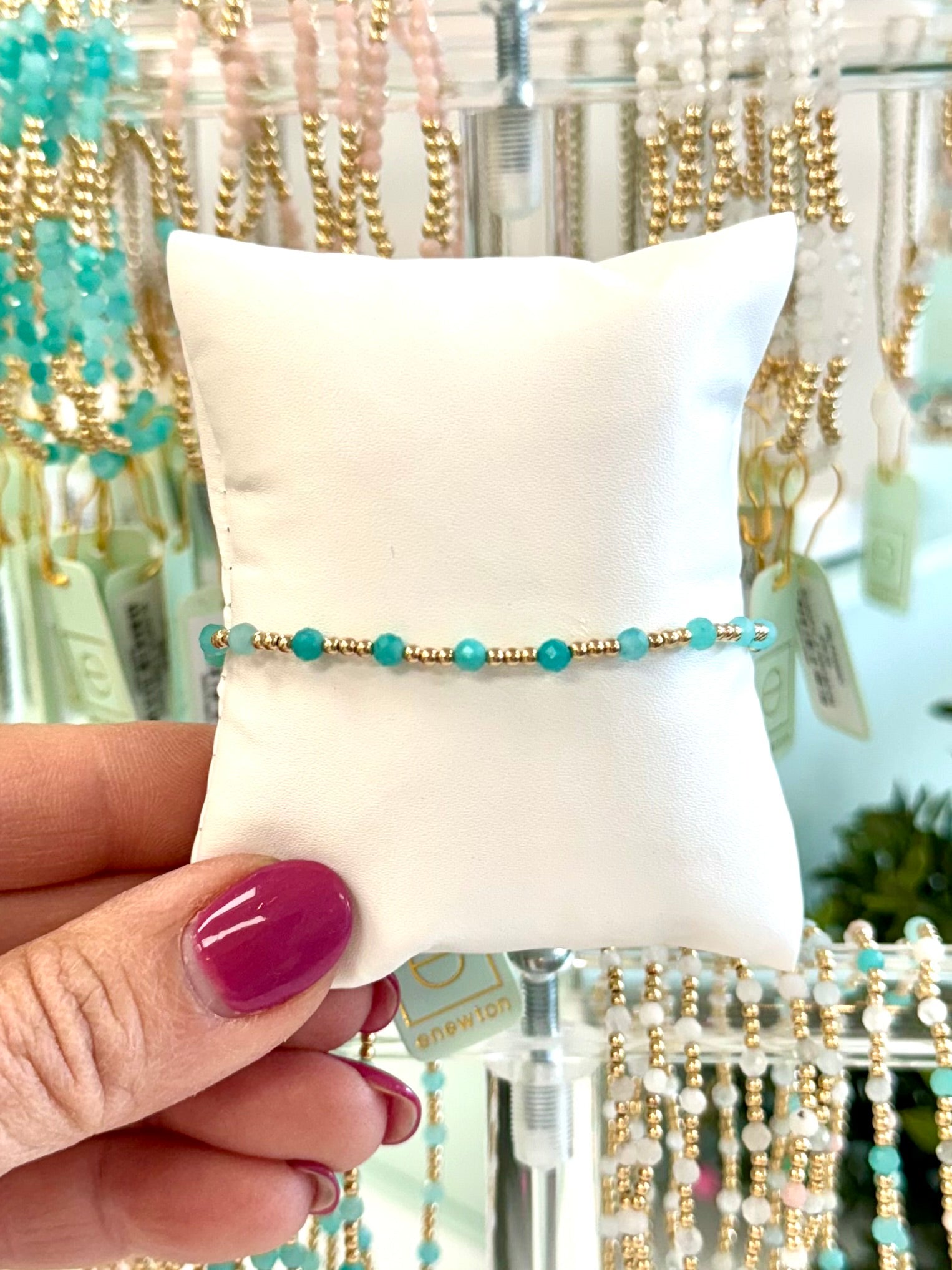 Sincerity Gold 3MM Gemstone Bracelet-260 eNewton-eNewton-The Lovely Closet, Women's Fashion Boutique in Alexandria, KY