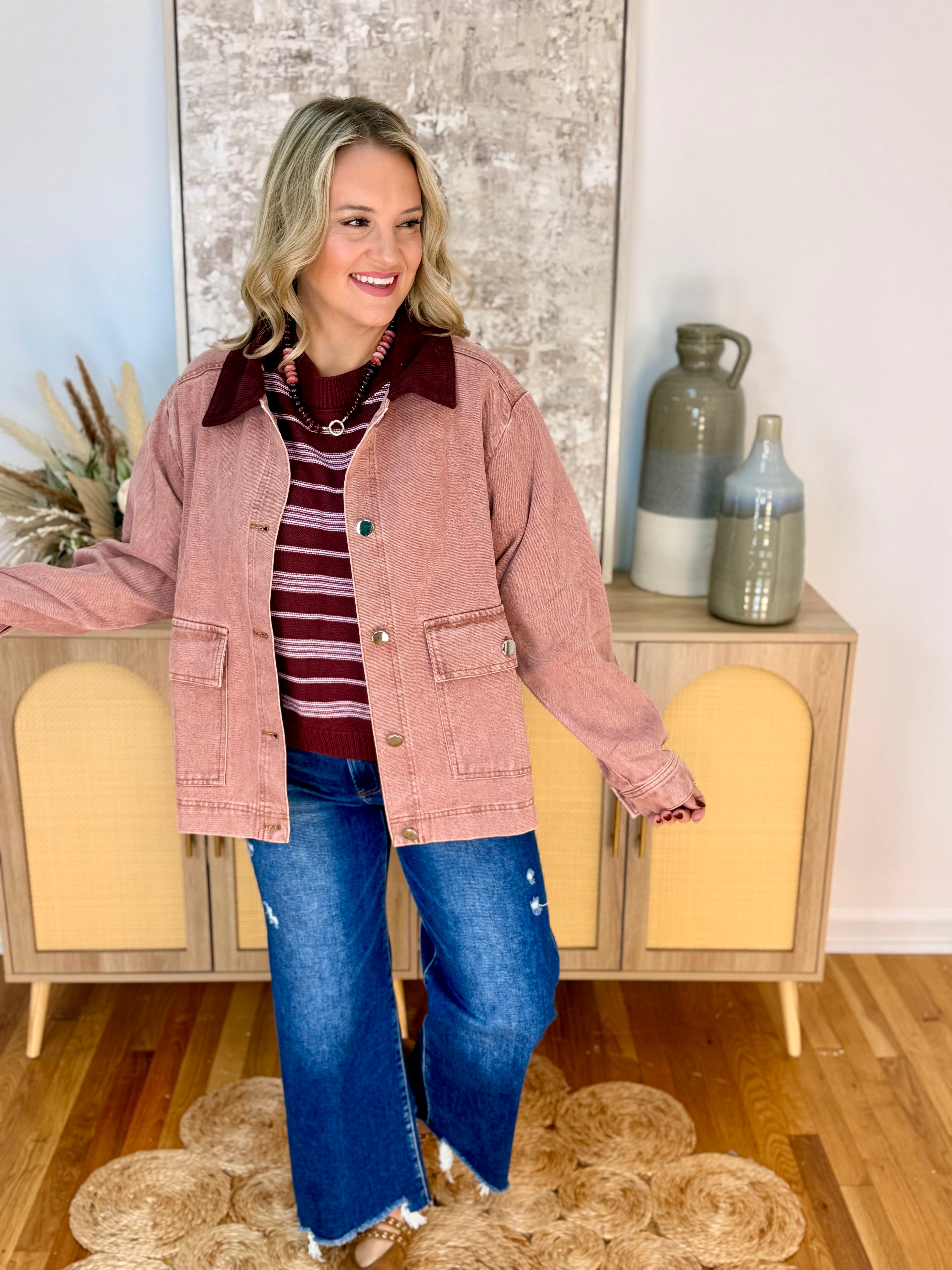 Rosewood Utility Jacket-170 Jackets/Outerwear-She + Sky-The Lovely Closet, Women's Fashion Boutique in Alexandria, KY