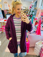 Luxe Longline Zip Up Jacket-170 Jackets/Outerwear-The Lovely Closet-The Lovely Closet, Women's Fashion Boutique in Alexandria, KY