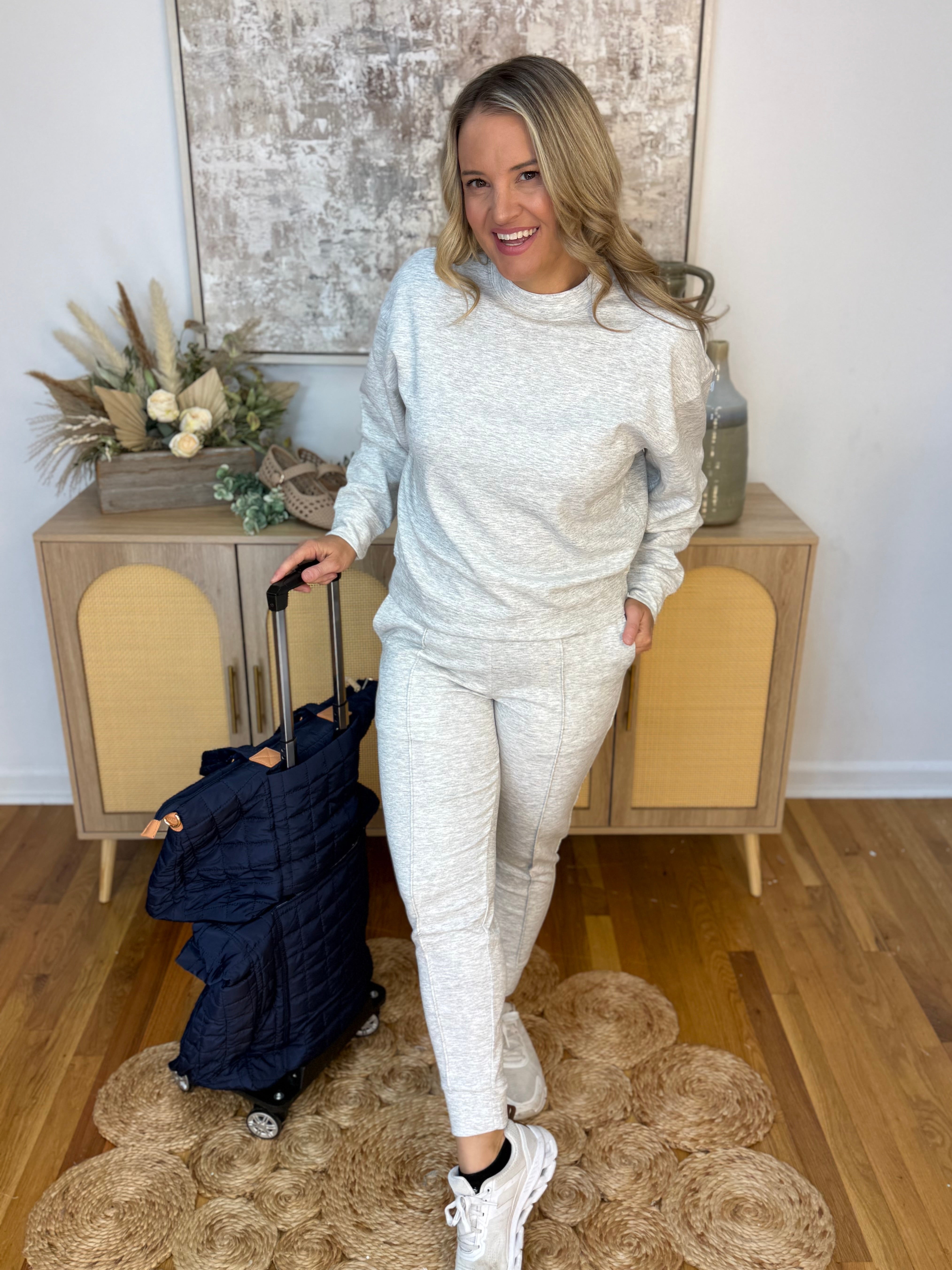 Traveller Pullover and Jogger Set-190 Rompers/Jumpsuits/Sets-zenana-The Lovely Closet, Women's Fashion Boutique in Alexandria, KY