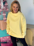 Cozy Era Pullover - Buttercup Yellow-150 Sweatshirts-The Lovely Closet-The Lovely Closet, Women's Fashion Boutique in Alexandria, KY